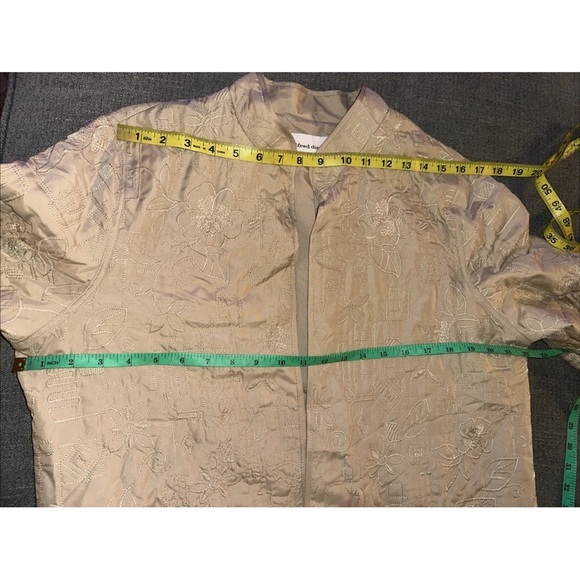 NWT Alfred Dunner Jacket Womens Size 12 Embroidered Open Front Lightweight Lined - Picture 8 of 10